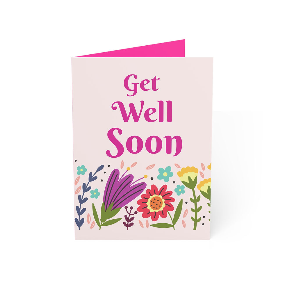 Thumbnail: Get Well Soon Floral Greeting Card — Pack of 1, 10, 30 or 50