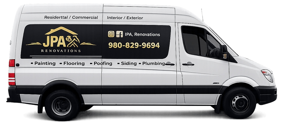 JPA Renovations van with 980-829-9694 contact info