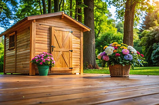 closeup storage shed construction