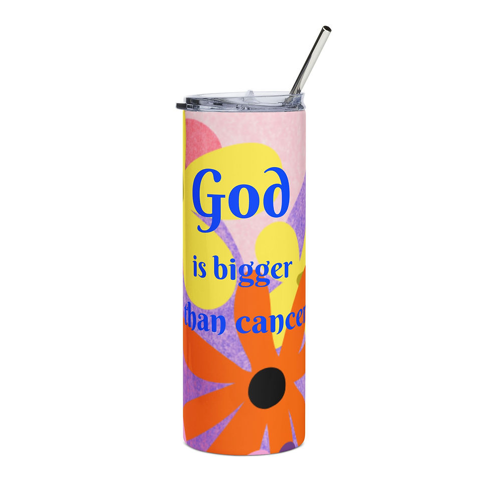 Thumbnail: 20oz Floral Scripture Tumbler — 'Great is the Lord' Psalm Stainless Steel Cup