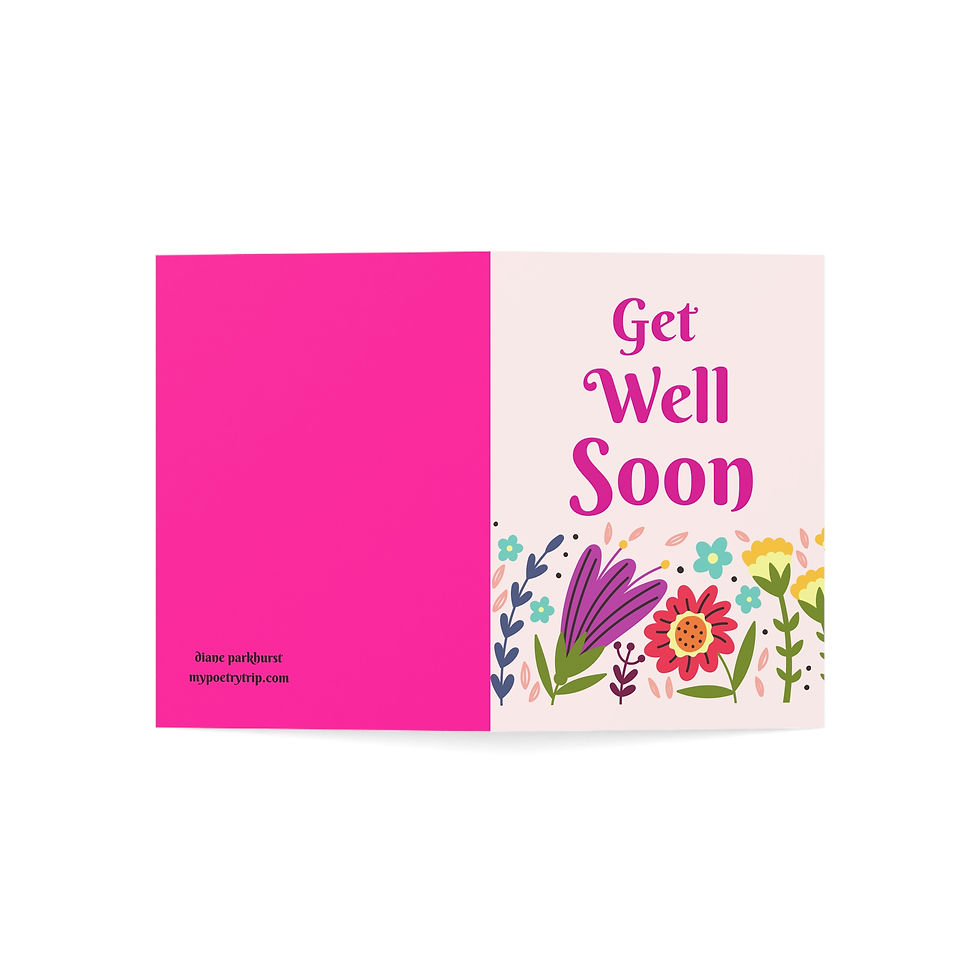Thumbnail: Get Well Soon Floral Greeting Card — Pack of 1, 10, 30 or 50