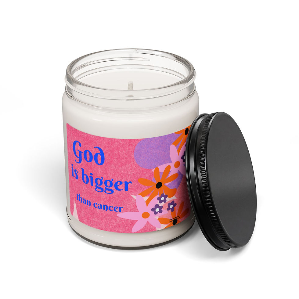 Thumbnail: Inspirational Soy Candle — "God Is Bigger Than Cancer" (9oz)