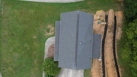 Drone Shot of Residential Septic System Installation