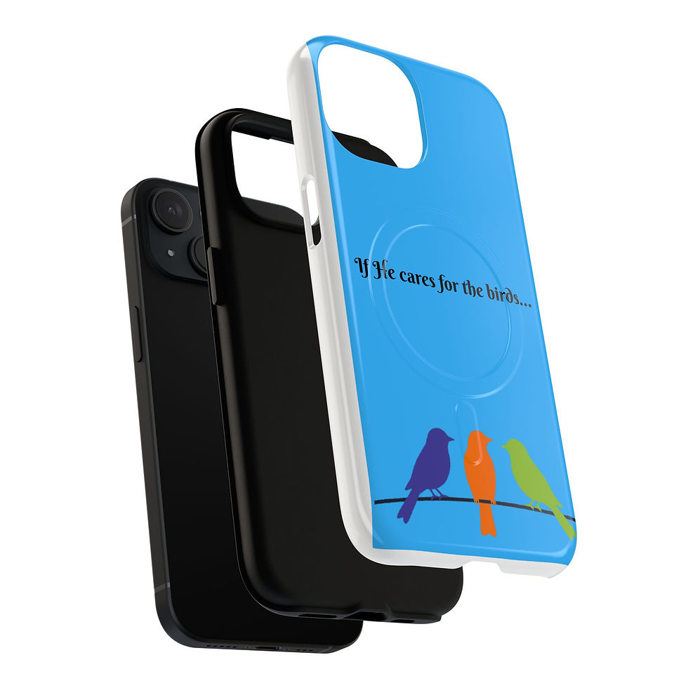 Thumbnail: Birds On A Wire Magnetic Phone Case — 'If He cares for the birds...' 
