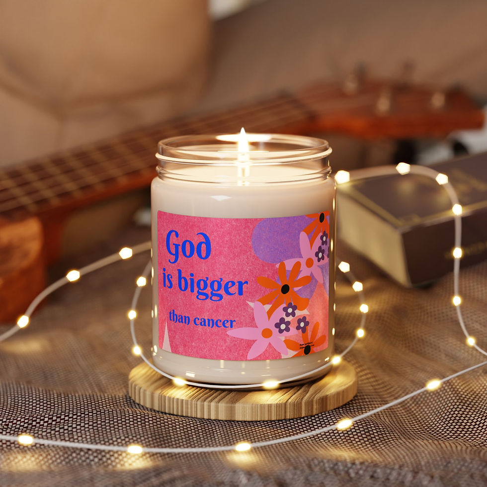 Thumbnail: Inspirational Soy Candle — "God Is Bigger Than Cancer" (9oz)