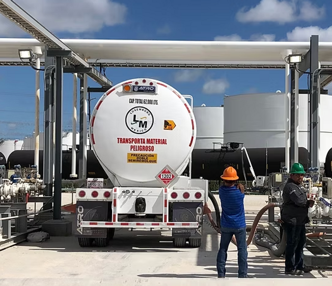 Tanker Truck filling up at terminal