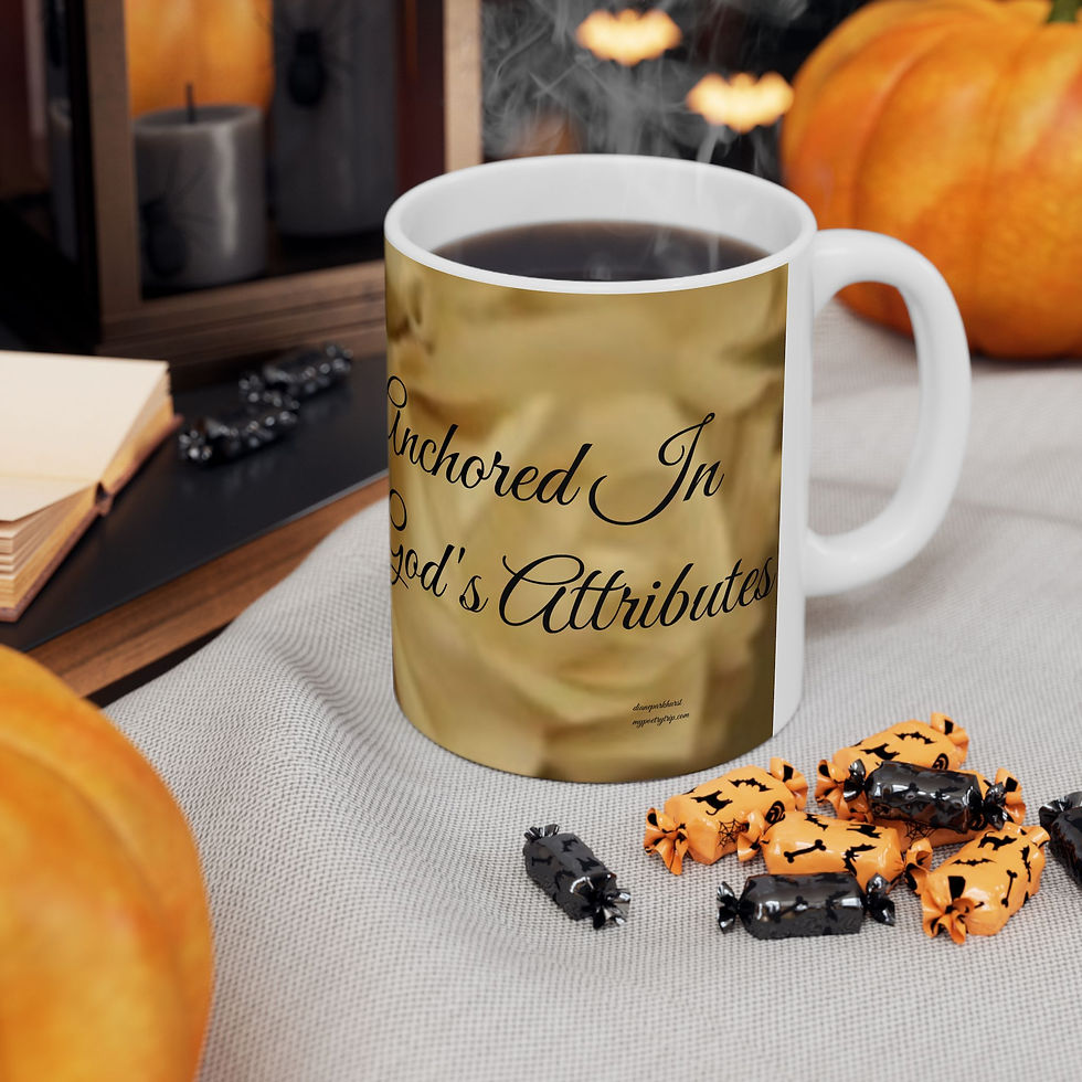 Thumbnail: Inspirational Scripture Ceramic Mug — "Anchored in God's Attributes" (11oz/15oz)