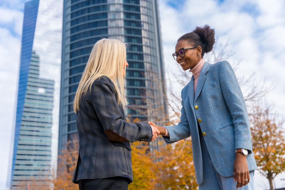 Middle aged multi ethnic businesswomen
