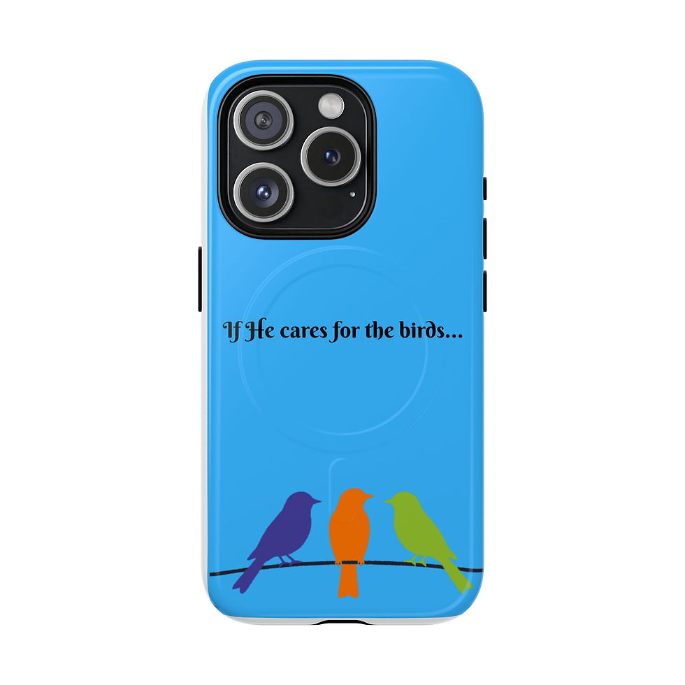 Thumbnail: Birds On A Wire Magnetic Phone Case — 'If He cares for the birds...' 