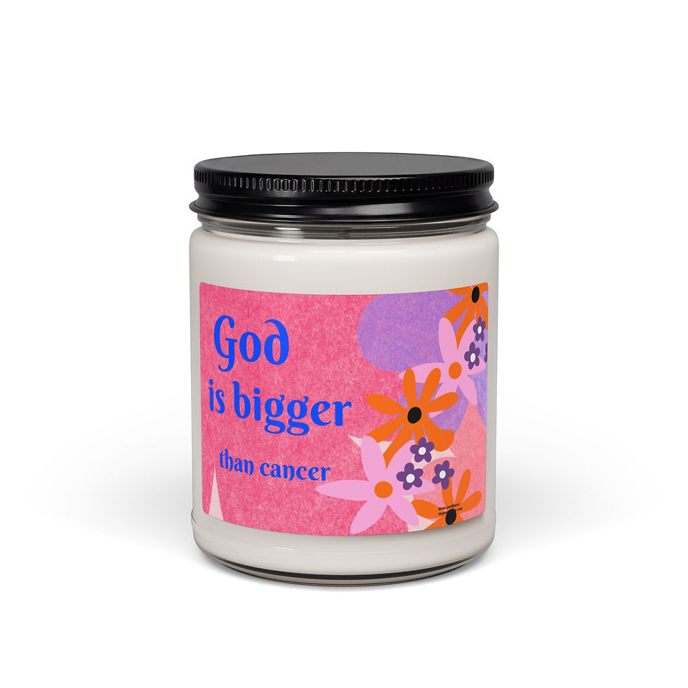 Thumbnail: Inspirational Soy Candle — "God Is Bigger Than Cancer" (9oz)