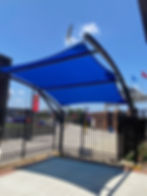 Outdoor shade structure at base