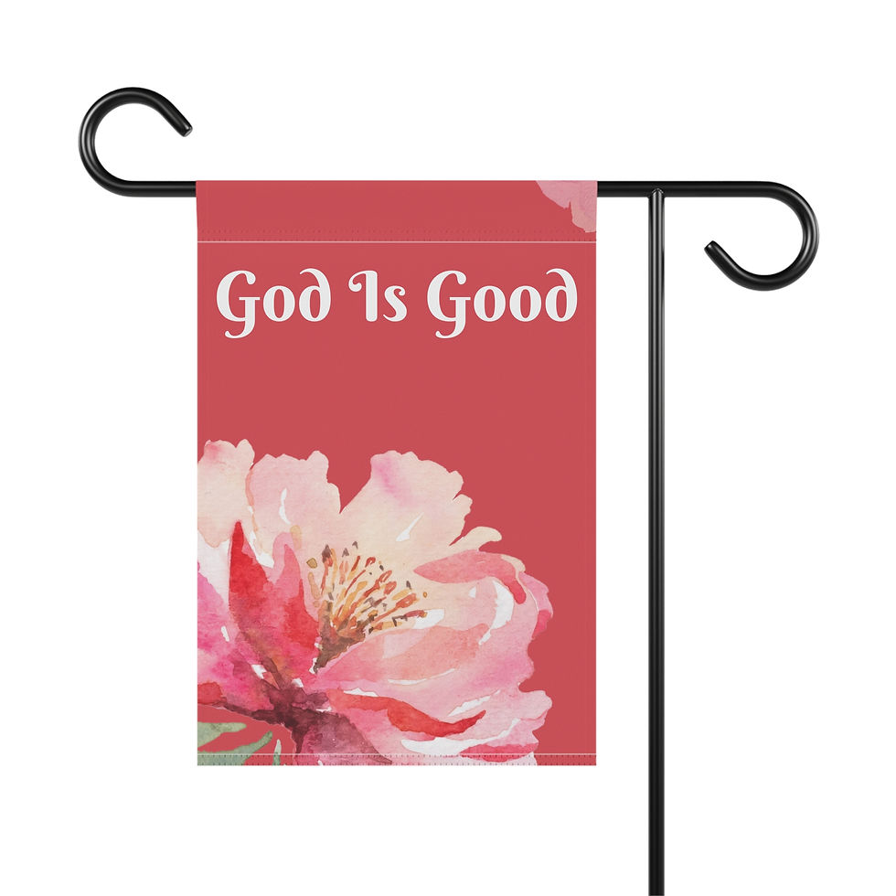 Thumbnail: God Is Good Floral Garden Flag — Christian Outdoor House Banner