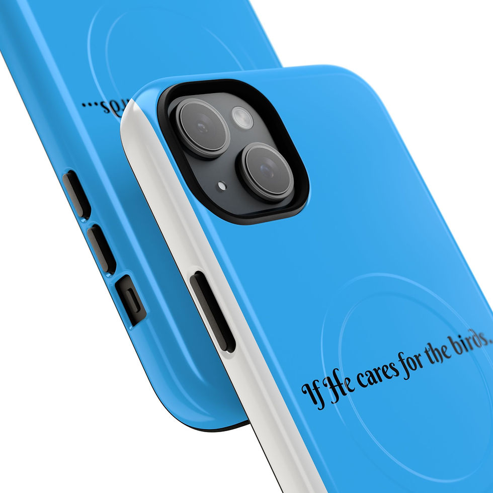 Thumbnail: Birds On A Wire Magnetic Phone Case — 'If He cares for the birds...' 