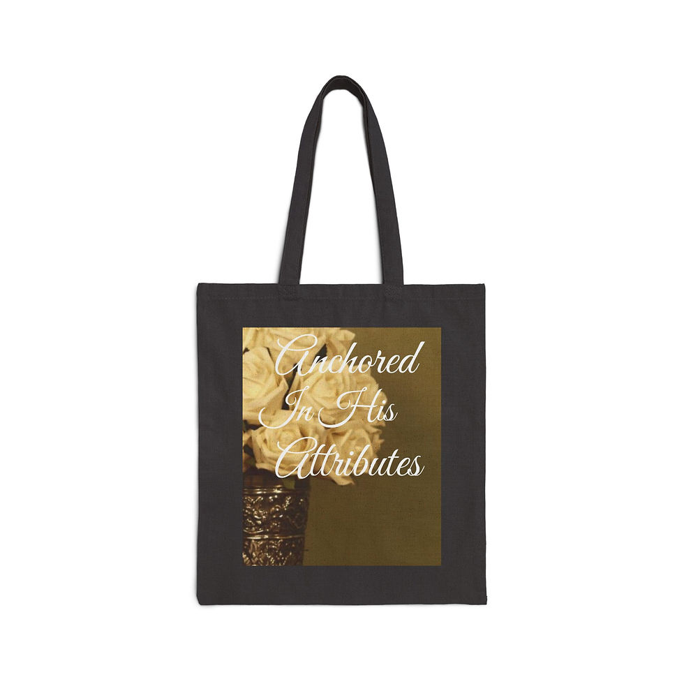 Thumbnail: Tote Bag — "Anchored In His Attributes" Christian Canvas Tote