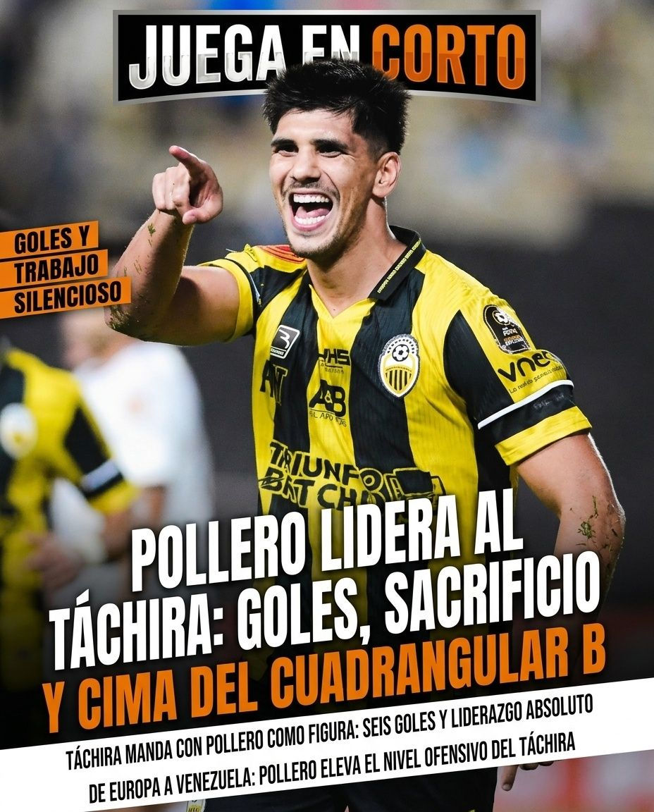 Pollero lidera al Táchira: goles, sacrificio y cima del Cuadrangular B.