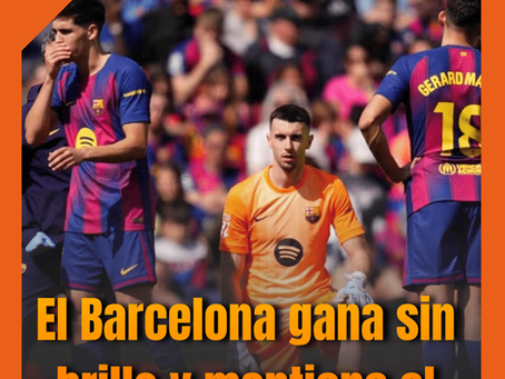 El Barcelona gana sin brillo y mantiene el liderato ante el Rayo (1-0).
