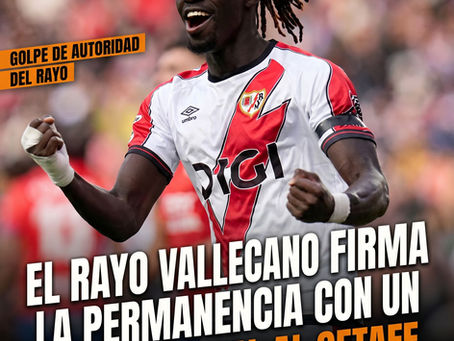 El Rayo Vallecano firma la permanencia con un golpe letal al Getafe.
