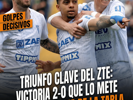Triunfo clave del ZTE: victoria 2-0 que lo mete en la lucha alta de la tabla.