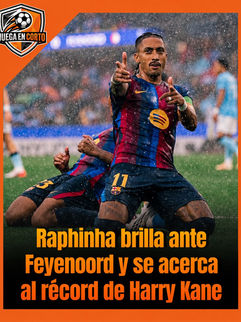 Raphinha brilla ante Feyenoord y se acerca al récord de Harry Kane.