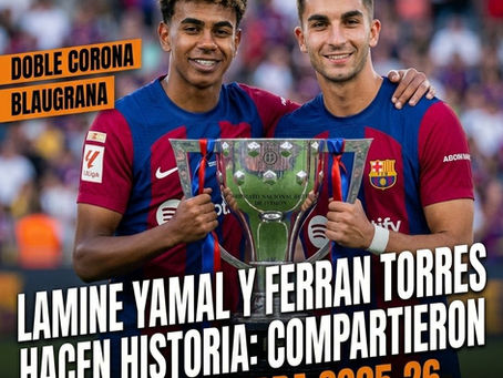 Lamine Yamal y Ferran Torres hacen historia: compartieron el Trofeo Zarra 2025-26.