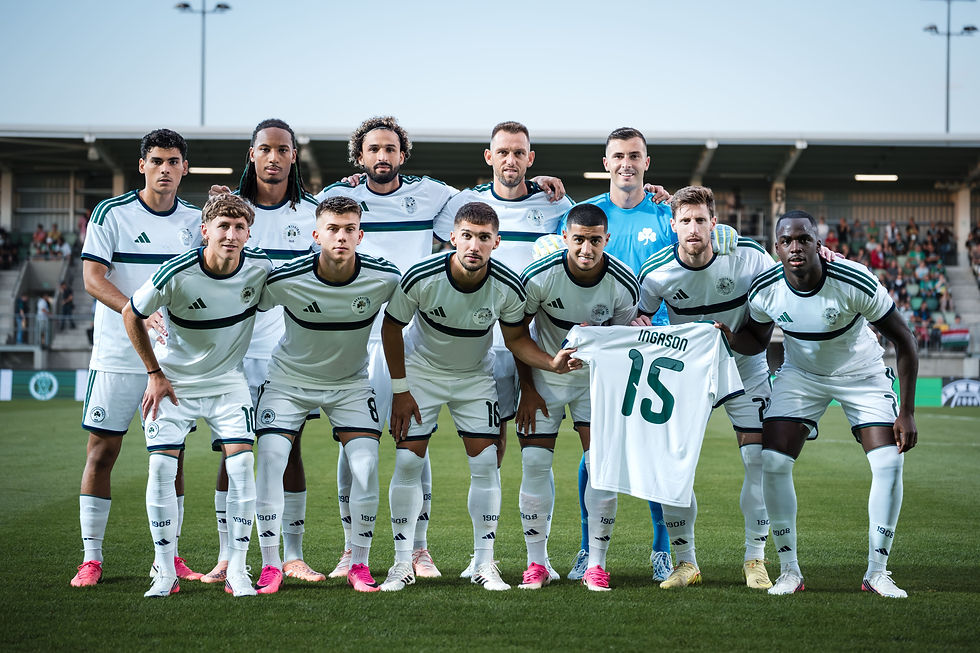 Once inicial del Panathinaikos para el partido contra el Paksi FC por UEFA Conference League. Foto: (Javier Zambrano).