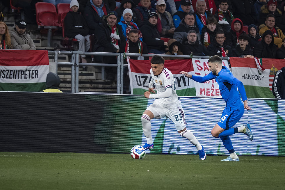El jugador de la selección de Hungría Damir Redzic realizando un ataque por la banda. Foto: (Javier Zambrano).