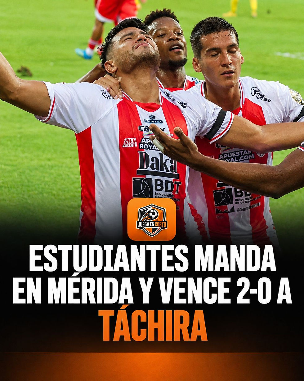 Estudiantes manda en Mérida y vence 2-0 a Táchira.