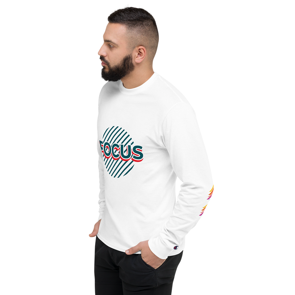 Thumbnail: Men's Champion Long Sleeve Shirt - With A Focus Quote On it