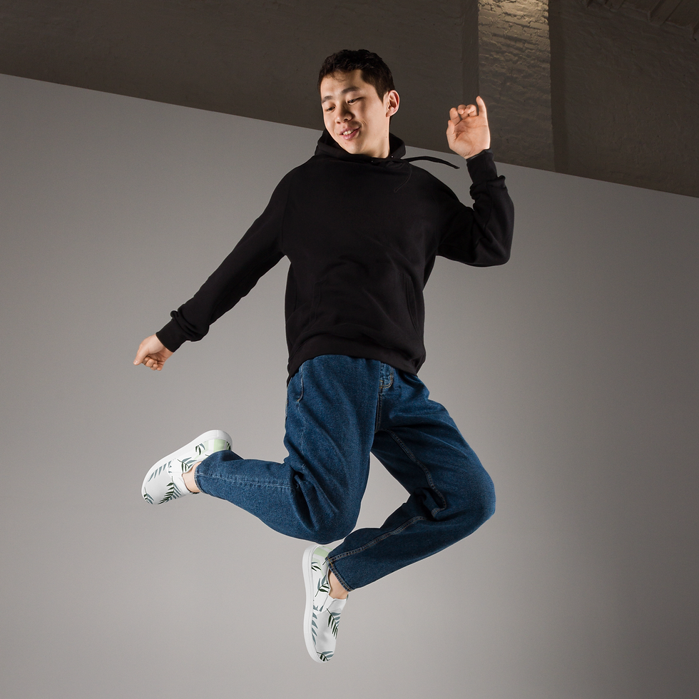 Thumbnail: Men’s slip-on canvas shoes - Soothing Nature Print