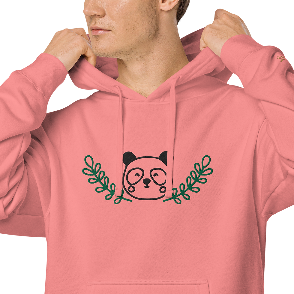 Thumbnail: Unisex pigment-dyed hoodie - with a Cute Panda On It