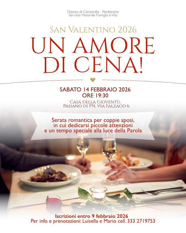 Serata romantica per coppie sposi in cui dedicarsi piccole attenzioni e un tempo speciale alla luce della Parola