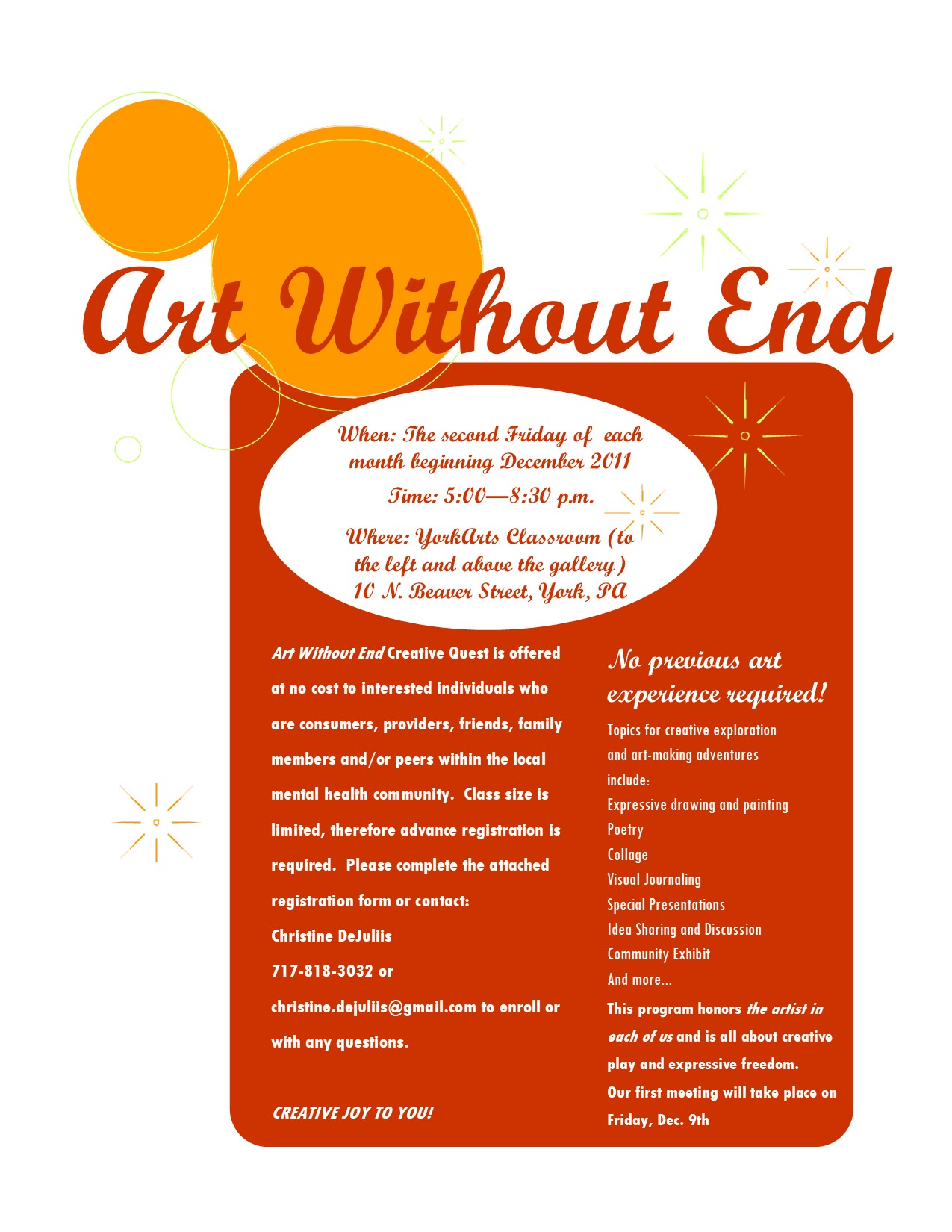 Art Without End Flyer