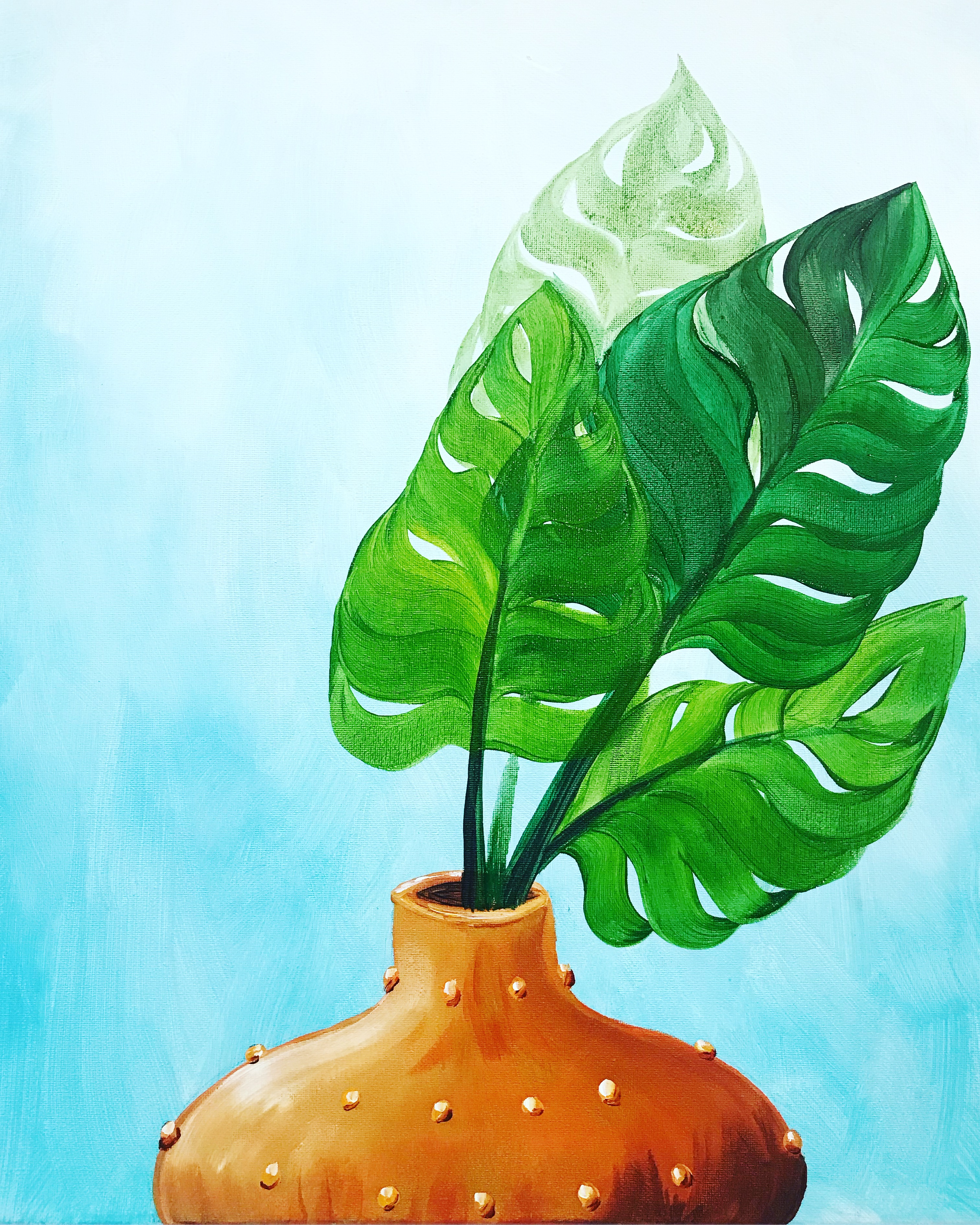 Modern Vase with Leaves