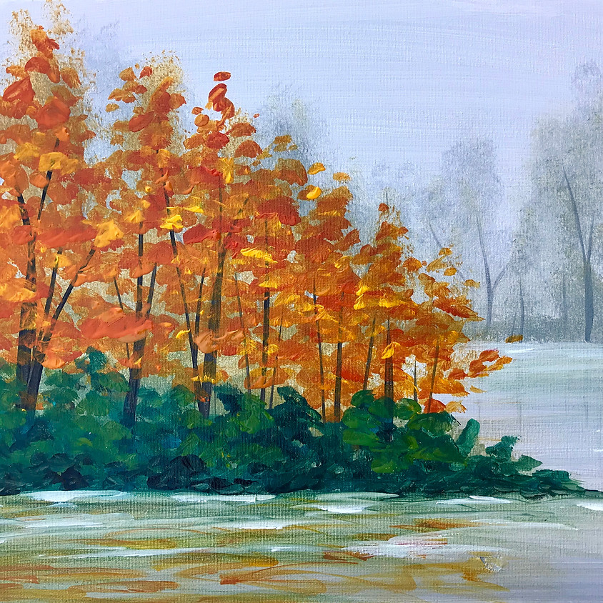 "Autumn Lake"- Acrylic Painting