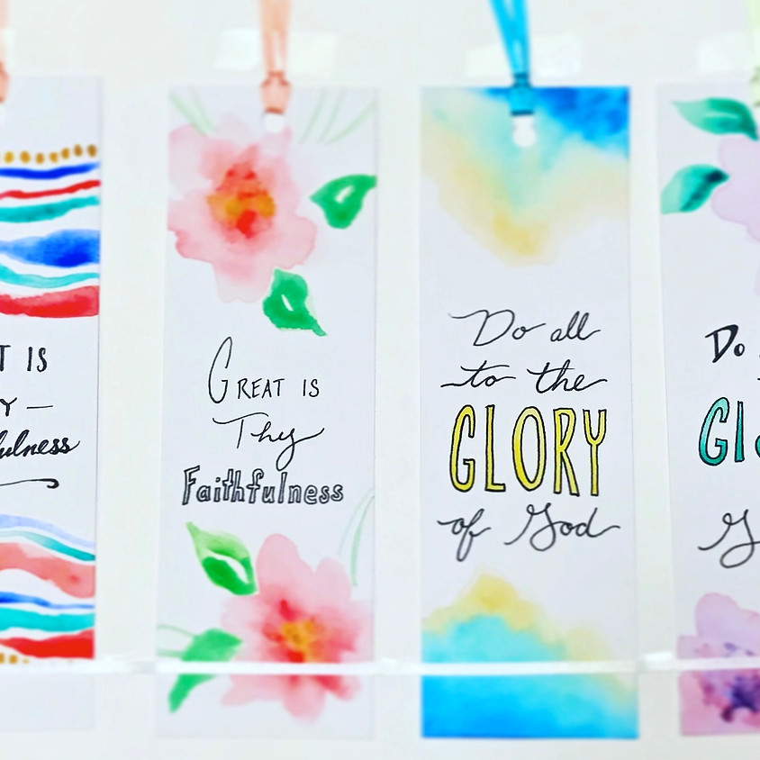 Custom Watercolor Bookmark Class - CBU mission trip fundraiser