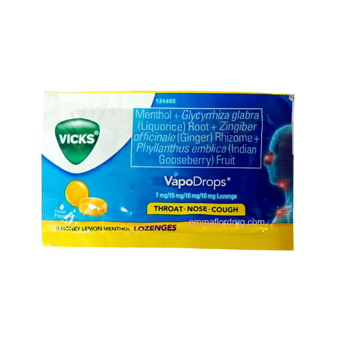 Vicks VapoDrops Lozenges Honey Lemon 8's EmmaflorDrugStore