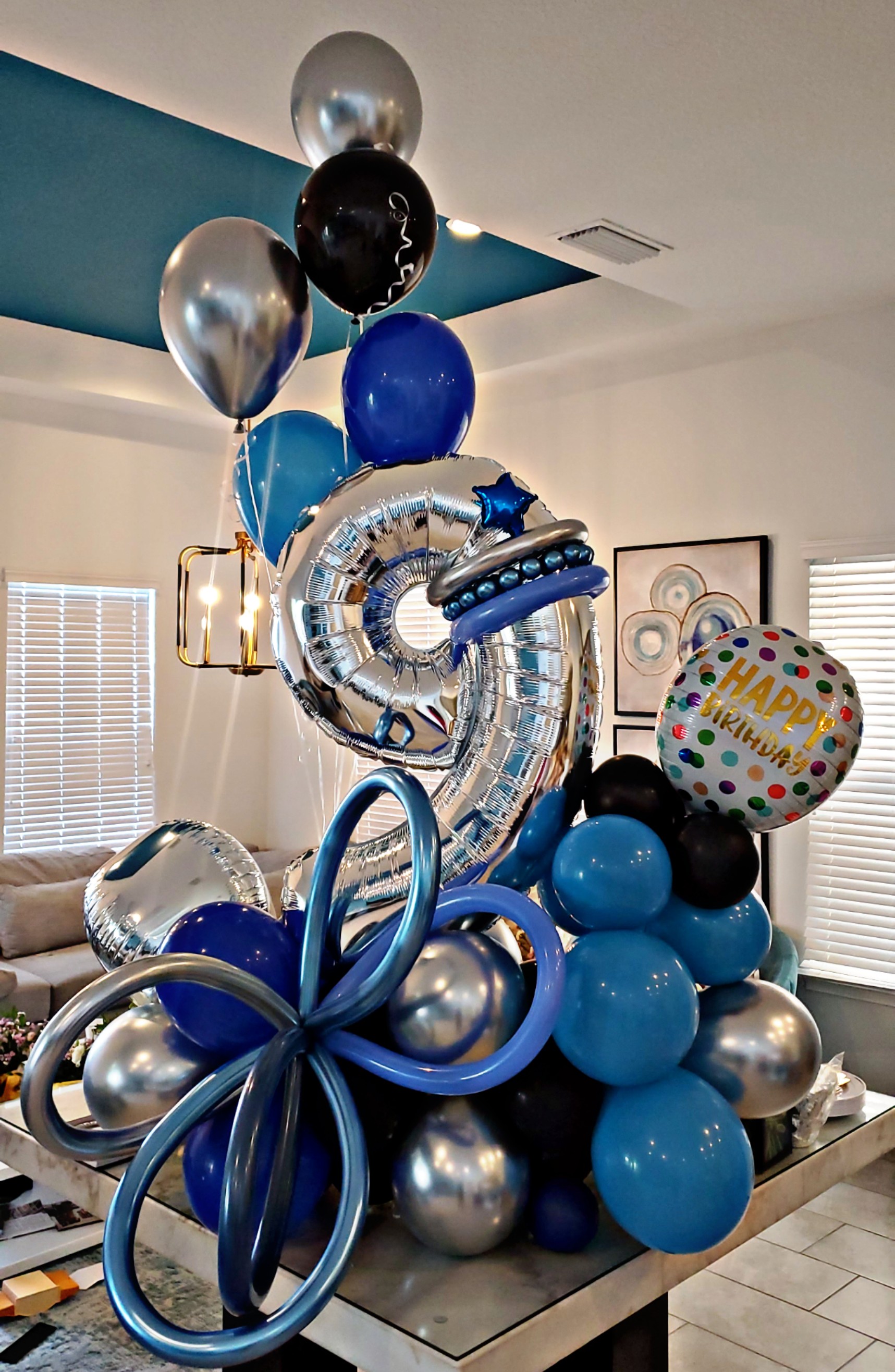 9 yr. old boy balloon bouquet surprise