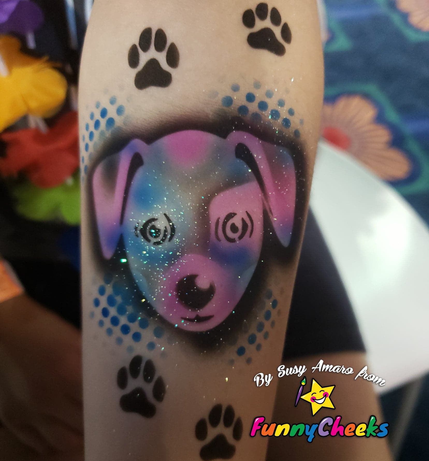 Dog airbrush tattoo