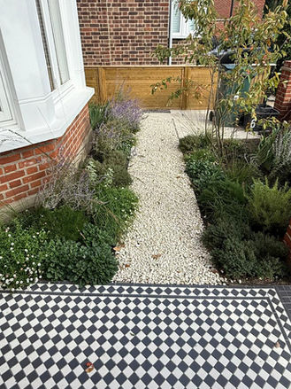 Victorian front gardens in Kingston and Surbiton: restoring tiled paths and modern period style