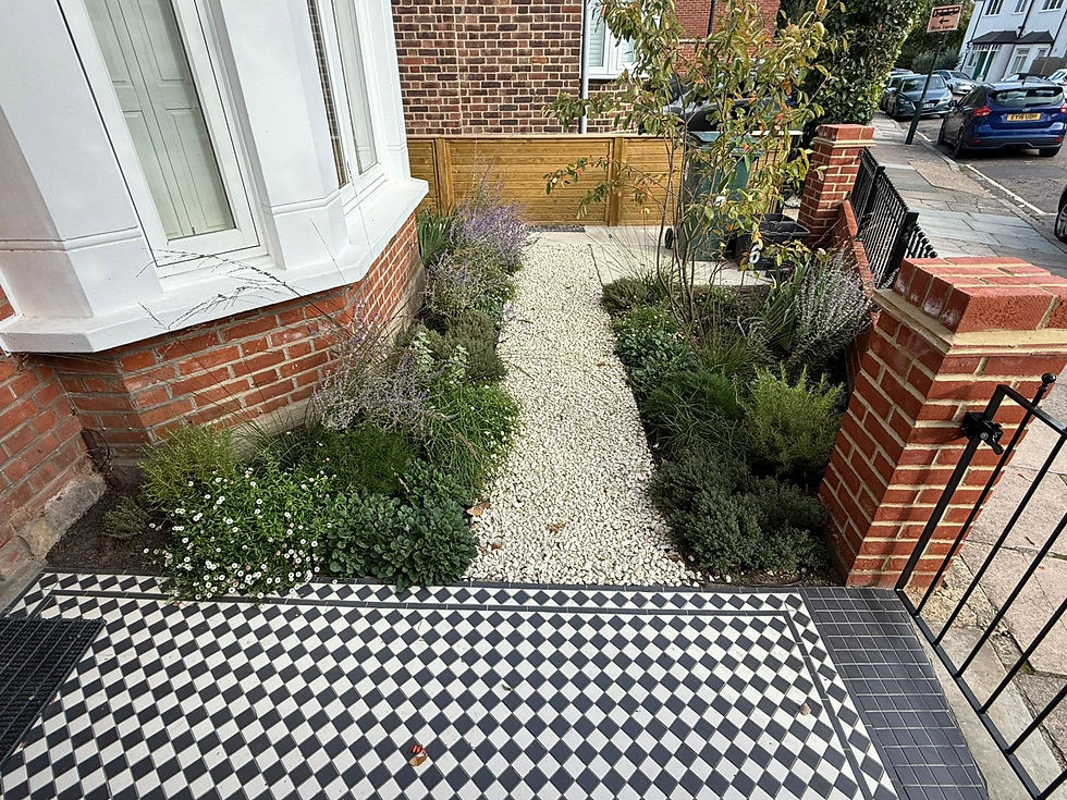 Victorian front gardens in Kingston and Surbiton: restoring tiled paths and modern period style