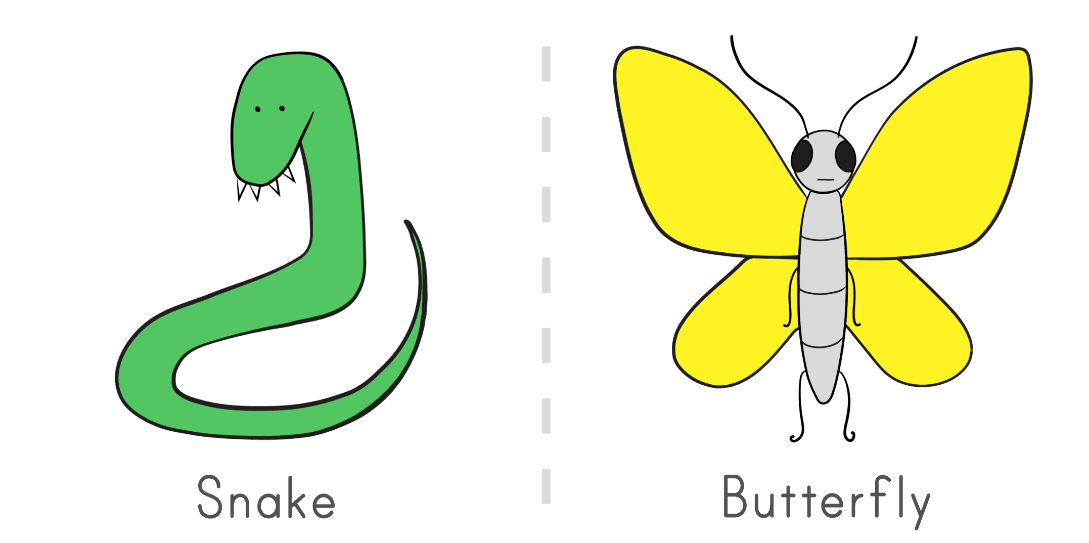 Becky James animation. Snake and Butterfly.