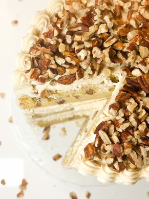 butter pecan cake with brown sugar buttercream