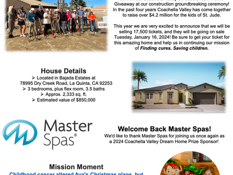 GHA Companies, and the community of La Quinta joined together to celebrate the 5th Annual Coachella Valley St. Jude Dream Home.