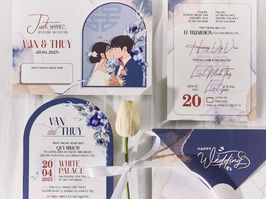 10+ mẫu thiệp cưới song ngữ Anh Việt sang trọng, ấn tượng