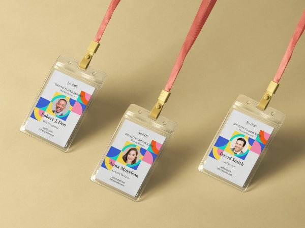 Mẫu thẻ nhựa basic chèn ảnh nhân viên nổi bật