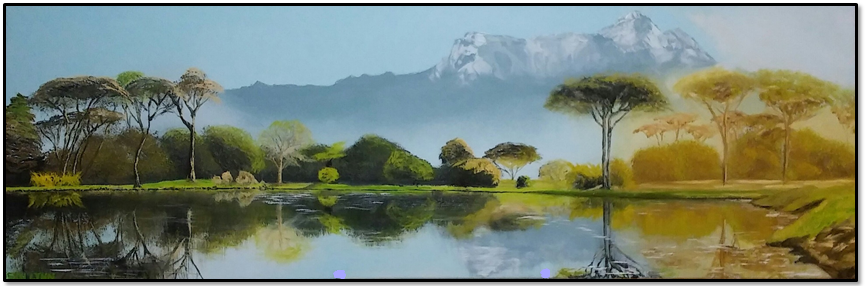 "REFLECTIONS IN AFRICA" ORIGINAL OIL PAINTING
