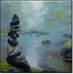 "Stacked Rocks Zen" Original in oils
