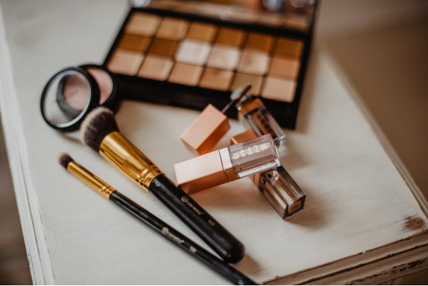 makeup products on a table