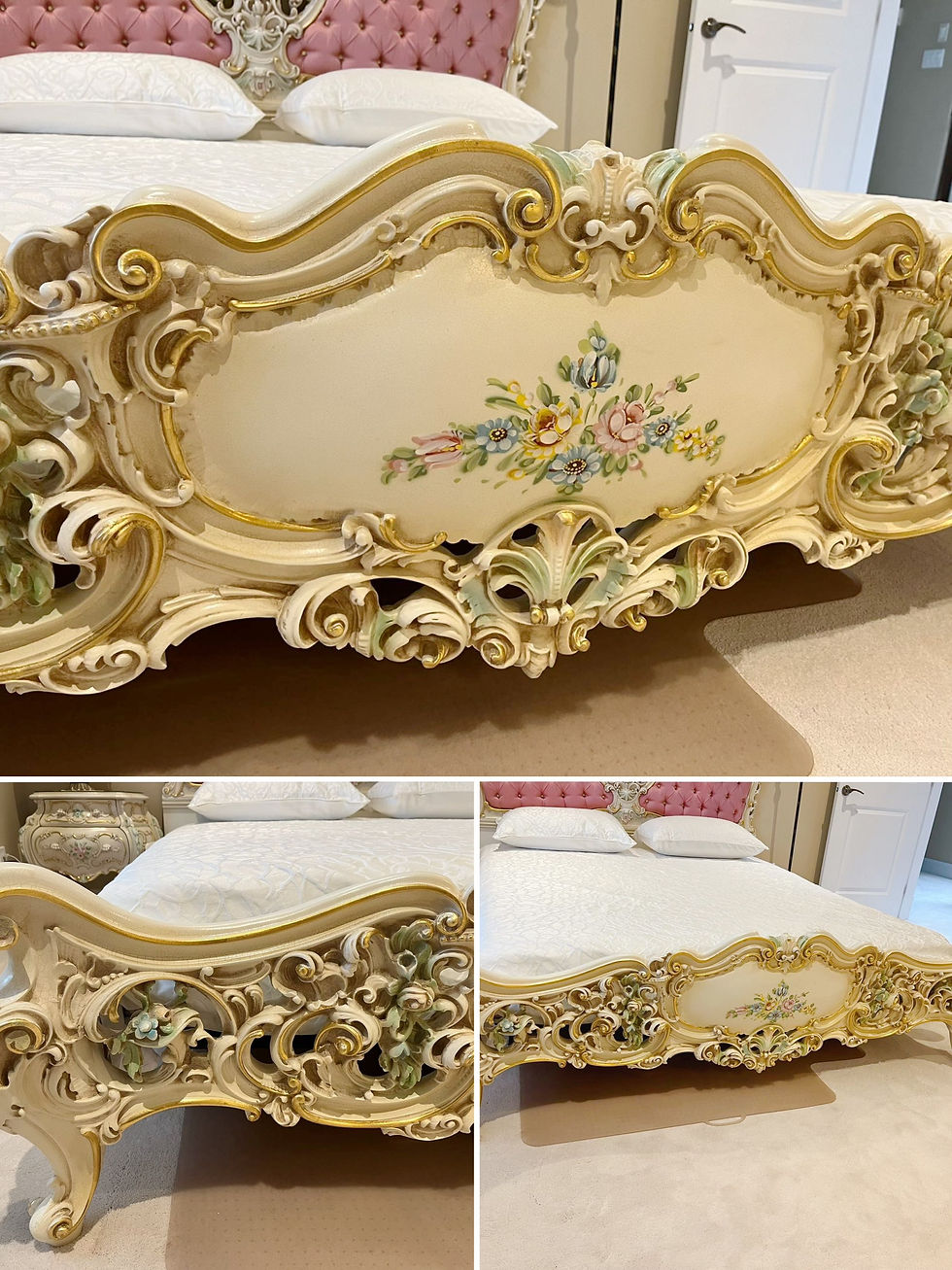 Thumbnail: Like new 8pc Italy made Silik carved bedroom set