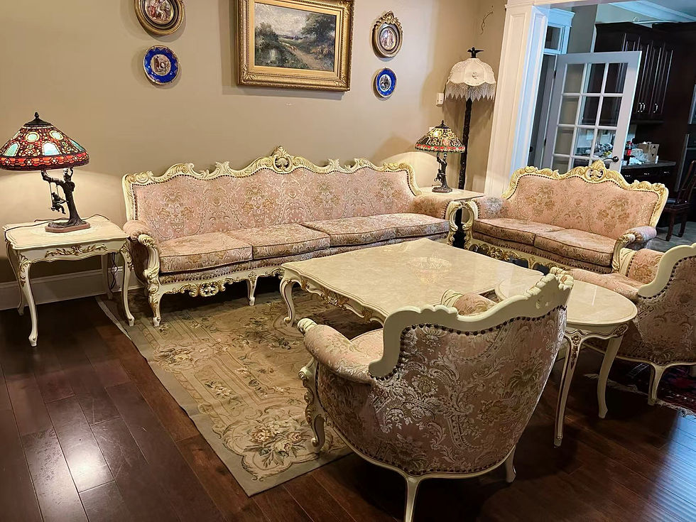 Thumbnail: 8pc Elegant Luxury Italy Sofa Set – Like New